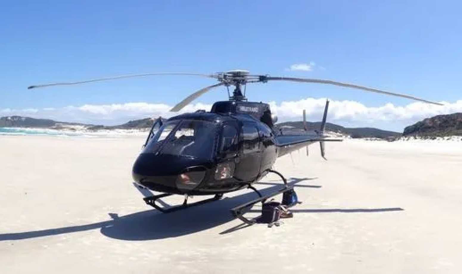 A Heletranz Helicopter on the beach
